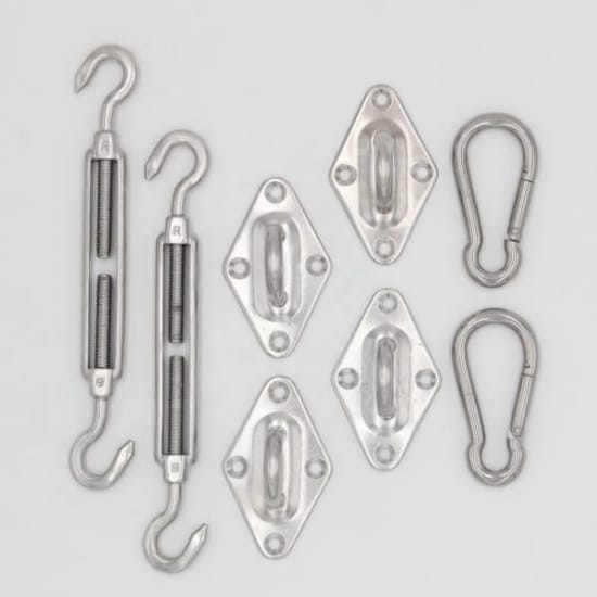 Square Sunshade Fixing Kit Stainless Steel Sun Shade Sail Hardware Kit Heavy Duty Sunshade Sail Installation