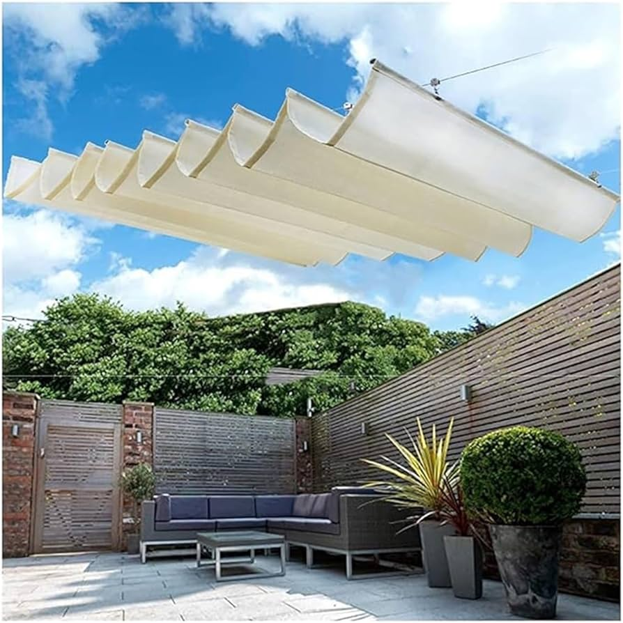 Summer Hot Selling Wave Shade Sun Sail UV Block Nets Canopy Hang In Wave Shape