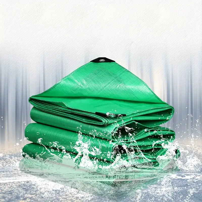 Green Tarp Waterproof PE Tarpaulin 12x14 Feet Medium Heavy Duty All Purpose Poly Tarps Cover Tarpaulins Against Water
