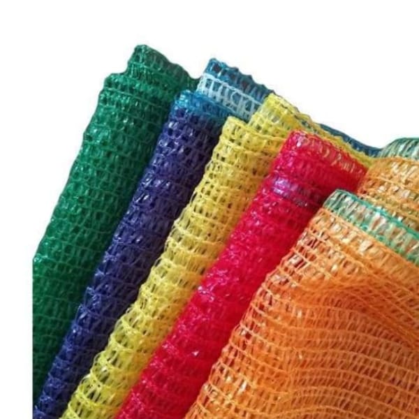 45*75cm 50*80cm 25kg 30kg Custom Colour Vegetables Fruit Net PE Raschel Mesh Bag For Potato Onion Packaging