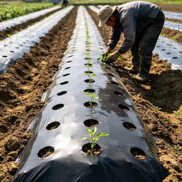 Agricultural PE Garden Ground Cover Mulching Sheets Plastic Mulch Film