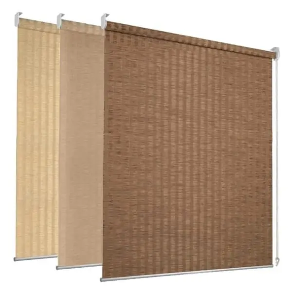 Hdpe Zip Screen Outdoor Blinds Modern Vertical Windproof Waterproof Electric Motorized Roller Shades French Windows Plain Format